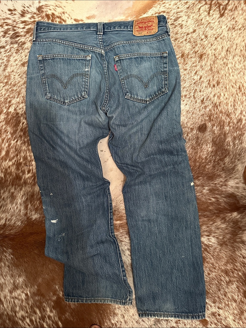 Men's Levi’s Relaxed Fit Blue Washed Jeans - Picture 4 of 5